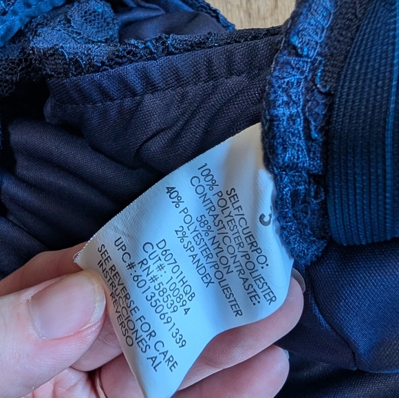 Juniors Speechless Elegant Navy Strapless Formal Lace Dress Size 3 - Picture 4 of 7